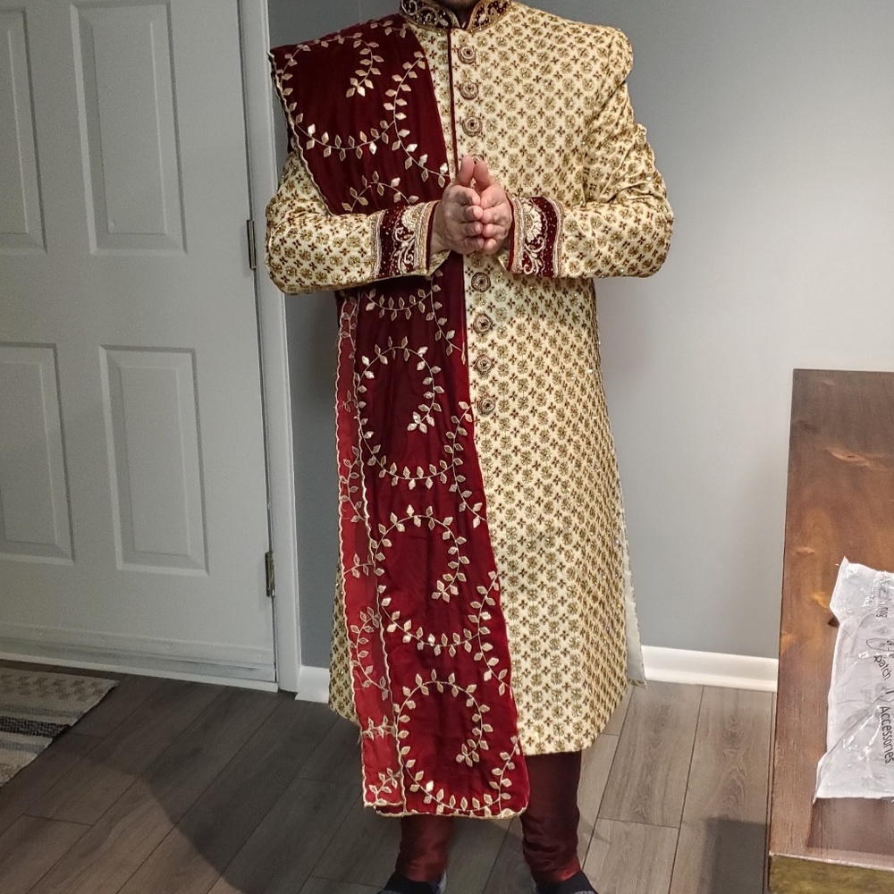 Hand Embroidered Art Silk Sherwani